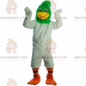 Kostium maskotki BIGGYMONKEY™ gigantyczny biało-zielony ptak