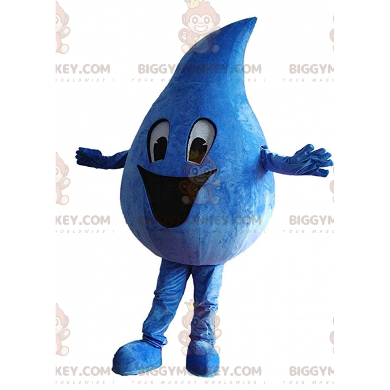 Costume de mascotte BIGGYMONKEY™ de goutte bleue géante avec un