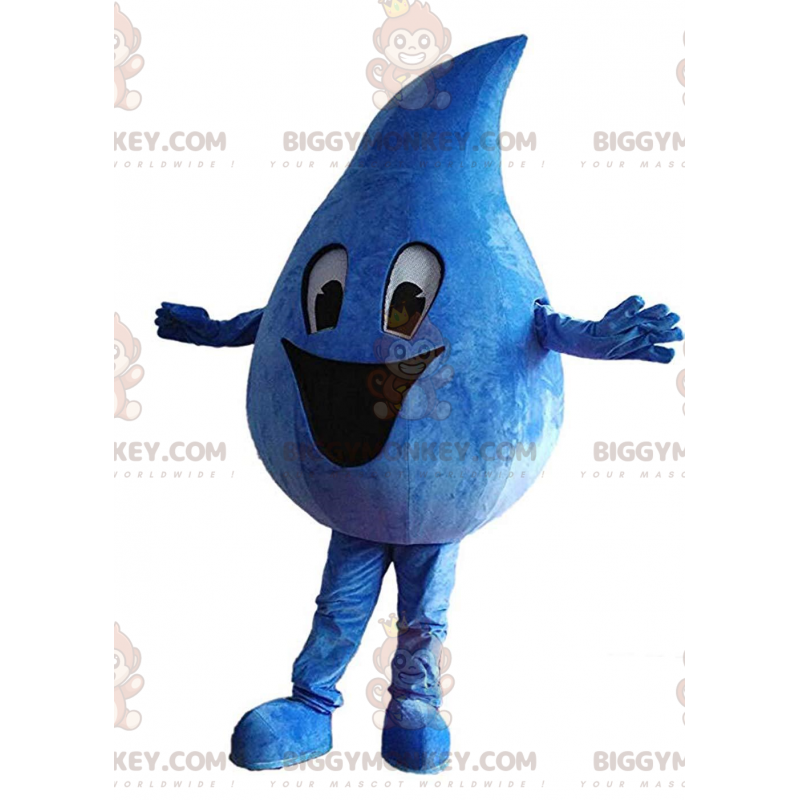 Giant Blue Blob BIGGYMONKEY™ mascottekostuum met grote glimlach
