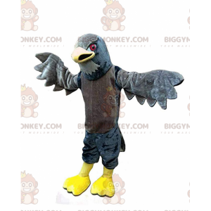 Traje de mascote BIGGYMONKEY™ de Falcão Cinzento Gigante, Traje