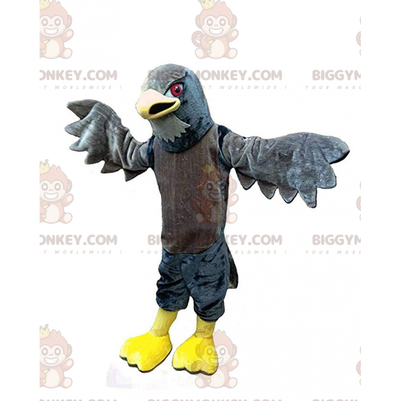 Giant Gray Falcon BIGGYMONKEY™ Mascot Costume, Gray Eagle
