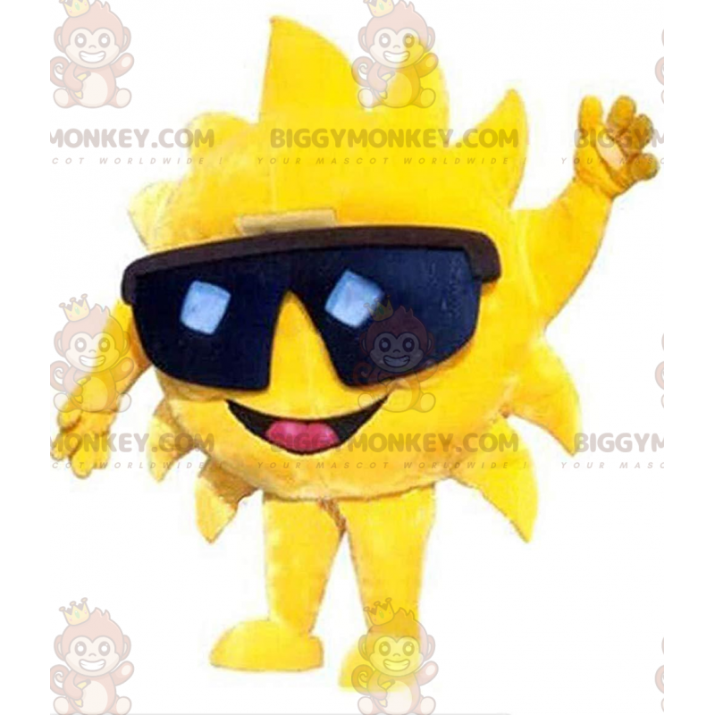 Kostium maskotki BIGGYMONKEY™ Wielkie żółte słońce z czarnymi