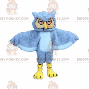 BIGGYMONKEY™ mascot costume gray and yellow owl, giant owl