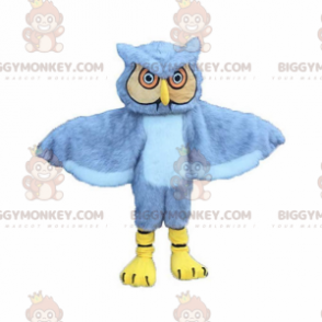 Costume de mascotte BIGGYMONKEY™ de hibou gris et jaune