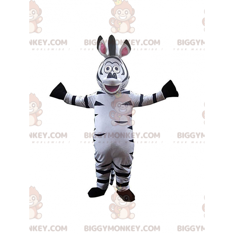 BIGGYMONKEY™ maskotkostume af Marty den berømte tegneseriezebra