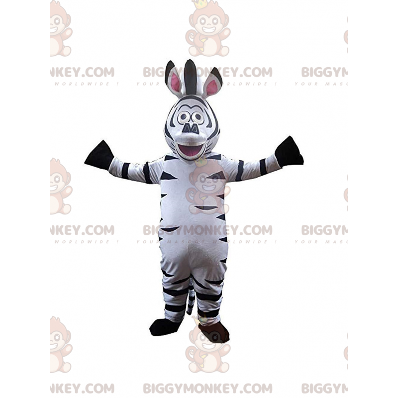 Costume de mascotte BIGGYMONKEY™ de Marty, le zèbre de dessin