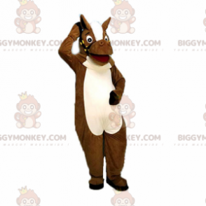 Costume da mascotte BIGGYMONKEY™ cavallo marrone e bianco