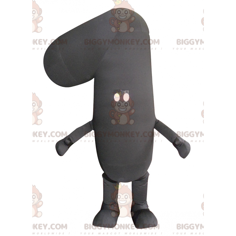 Traje de mascote preto número um BIGGYMONKEY™ – Biggymonkey.com