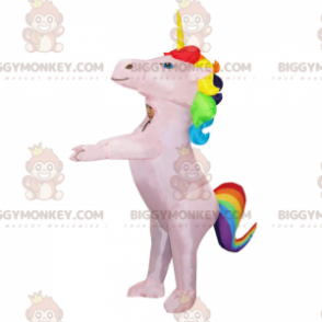 Costume da mascotte Gonfiabile Unicorno Rosa BIGGYMONKEY™ con