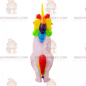 Costume de mascotte BIGGYMONKEY™ de licorne rose gonflable avec