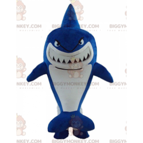 Costume de mascotte BIGGYMONKEY™ de gros requin bleu à l'air
