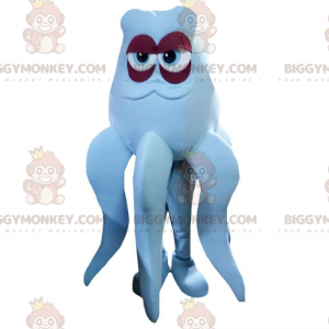BIGGYMONKEY™ maskotdräkt bläckfisk, vit bläckfisk, jätte
