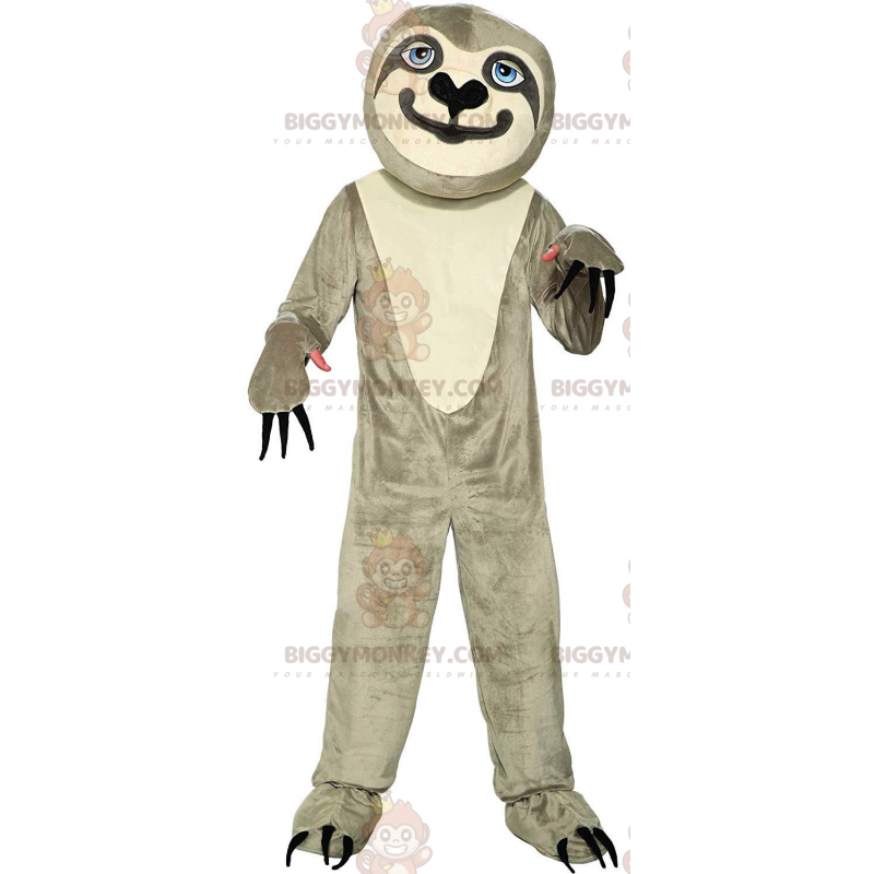 Costume de mascotte BIGGYMONKEY™ de paresseux gris et blanc