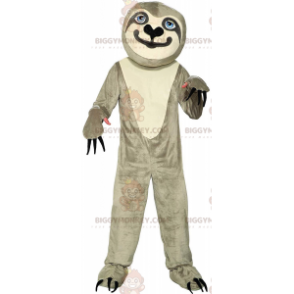 BIGGYMONKEY™ Costume da mascotte Bradipo grigio e bianco con