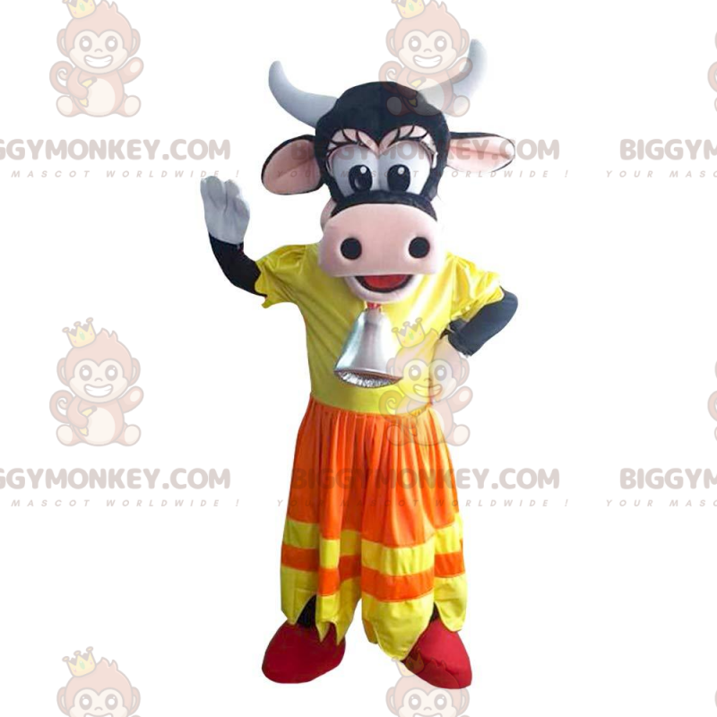 BIGGYMONKEY™ maskotdräkt av Clarabelle, den berömda kon från