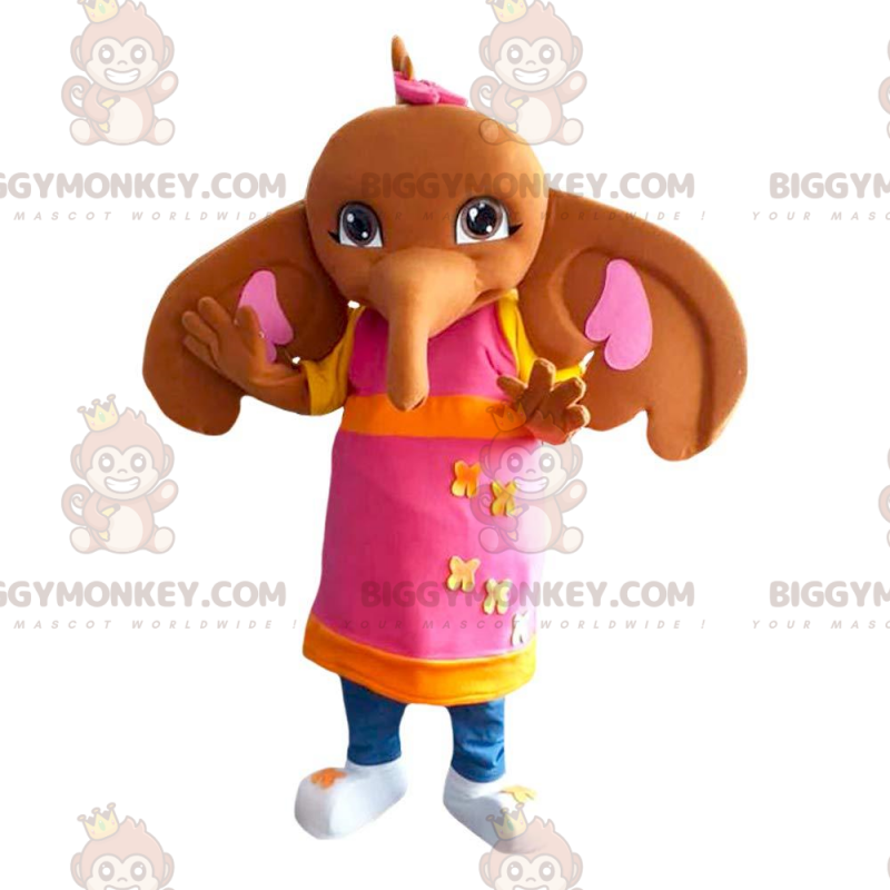 Traje de mascote BIGGYMONKEY™ de Sula, o elefante colorido