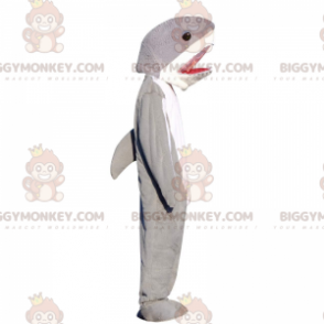 Maskotka szaro-biały rekin BIGGYMONKEY™, kostium dużej ryby -