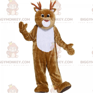 Costume de mascotte BIGGYMONKEY™ de renne marron et blanche