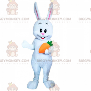 Costume de mascotte BIGGYMONKEY™ de lapin blanc avec une