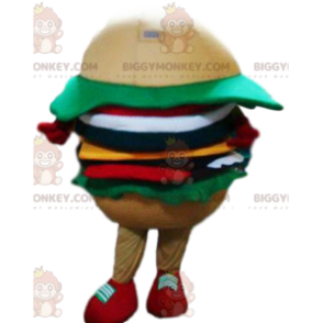 BIGGYMONKEY™ Mascot Costume Burger med salat, tomater, løg -