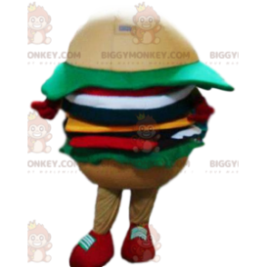 BIGGYMONKEY™ Mascot Costume Burger med sallad, tomater, lök -