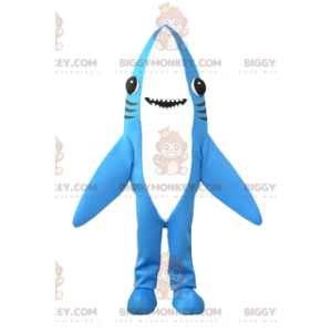 BIGGYMONKEY™ Costume mascotte squalo bianco e blu gigante super