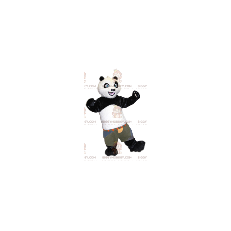 Costume de mascotte BIGGYMONKEY™ de panda noir et blanc avec