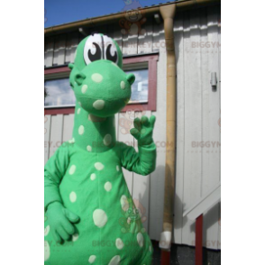 BIGGYMONKEY™ Green Dots -dinosauruksen lohikäärmeen maskottiasu