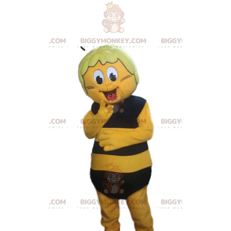 Traje de mascote de abelha amarela e preta BIGGYMONKEY™