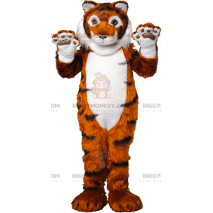 Gigantische tijger BIGGYMONKEY™ mascottekostuum. tijgerpak -