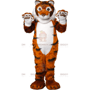 Traje da mascote do Tigre Gigante BIGGYMONKEY™. fantasia de