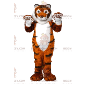 Traje da mascote do Tigre Gigante BIGGYMONKEY™. fantasia de