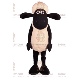 Costume de mascotte BIGGYMONKEY™ de mouton noir et blanc aux