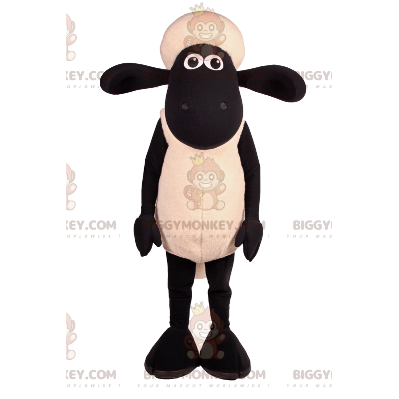 Big Ears Black and White Sheep BIGGYMONKEY™ mascottekostuum -
