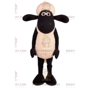 Big Ears Black and White Sheep BIGGYMONKEY™ maskottiasu -