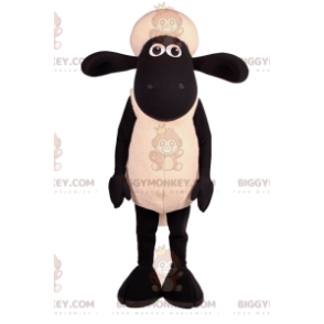 Big Ears Black and White Sheep BIGGYMONKEY™ mascottekostuum -