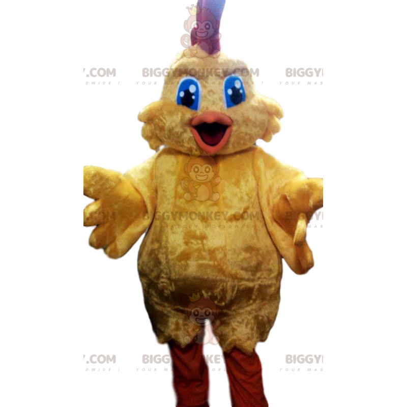 Geel BIGGYMONKEY™-mascottekostuum met superkip. super kip
