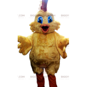 Costume de mascotte BIGGYMONKEY™ de super poulet jaune. Costume