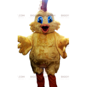 Yellow Super Chicken BIGGYMONKEY™ Mascot Costume. super chicken