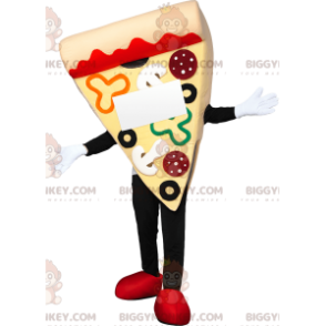 BIGGYMONKEY™ Costume da mascotte Squisita pizza con peperoni e