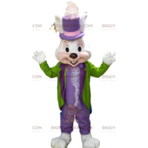 White Rabbit BIGGYMONKEY™ Mascot Costume, in Colorful Party