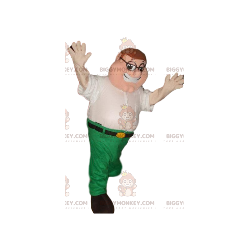 BIGGYMONKEY™ Mascottekostuum Funny Man in wit overhemd en