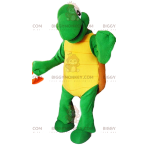 BIGGYMONKEY™ maskotkostume Grøn skildpadde og brun skal -