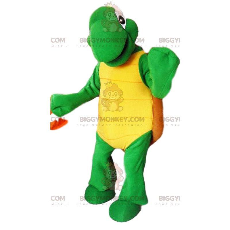 BIGGYMONKEY™ Maskottchen-Kostüm Grüne Schildkröte und brauner