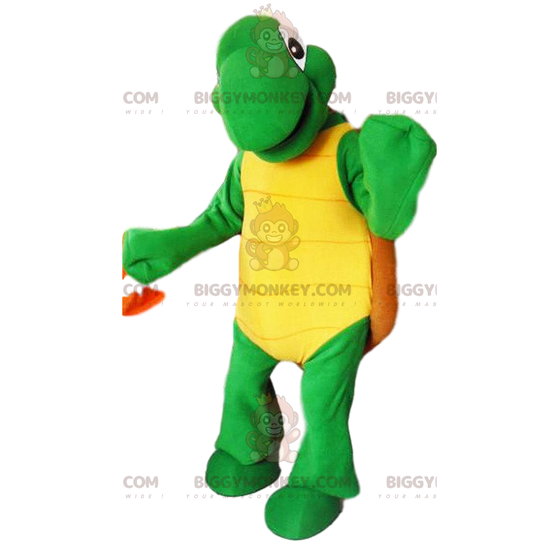 Traje de mascote BIGGYMONKEY™ Tartaruga Verde e Concha Marrom –