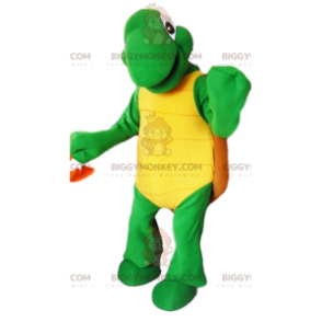 BIGGYMONKEY™ Maskottchen-Kostüm Grüne Schildkröte und brauner