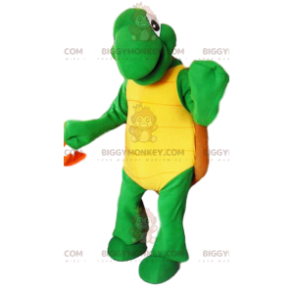 Traje de mascote BIGGYMONKEY™ Tartaruga Verde e Concha Marrom –