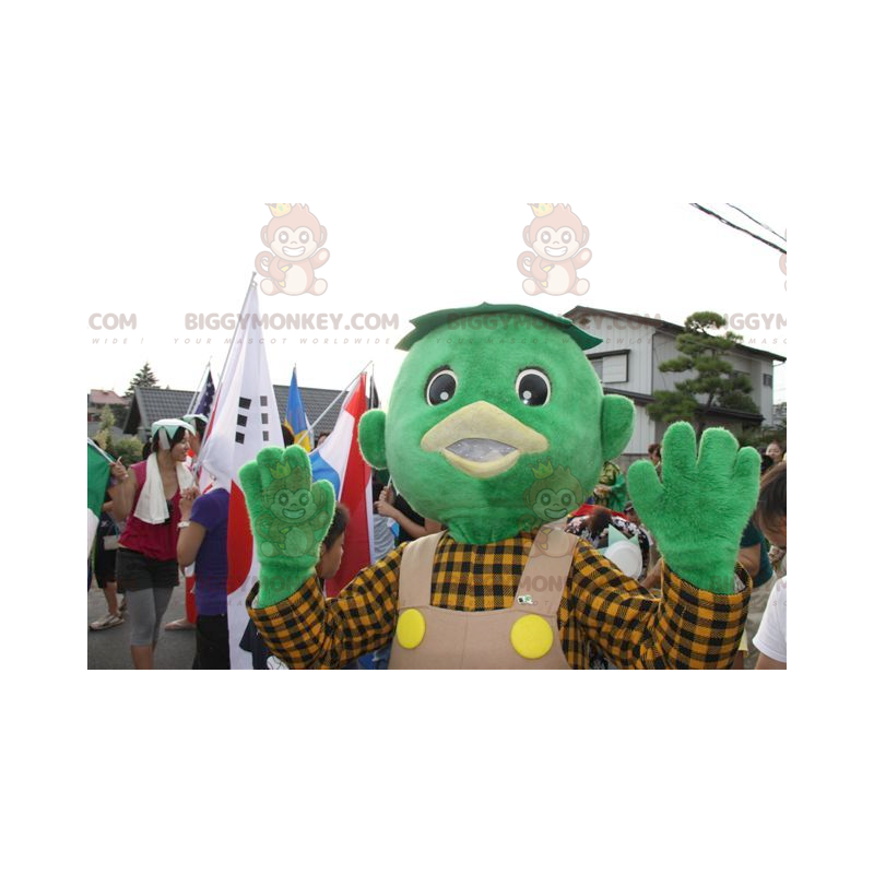 Costume da mascotte da uomo verde BIGGYMONKEY™ con tuta e