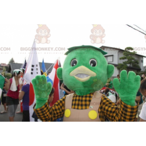 Costume de mascotte BIGGYMONKEY™ de bonhomme vert avec une