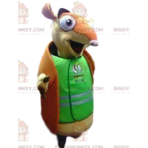 Traje de mascote de tatu BIGGYMONKEY™ com camisa de torcedor